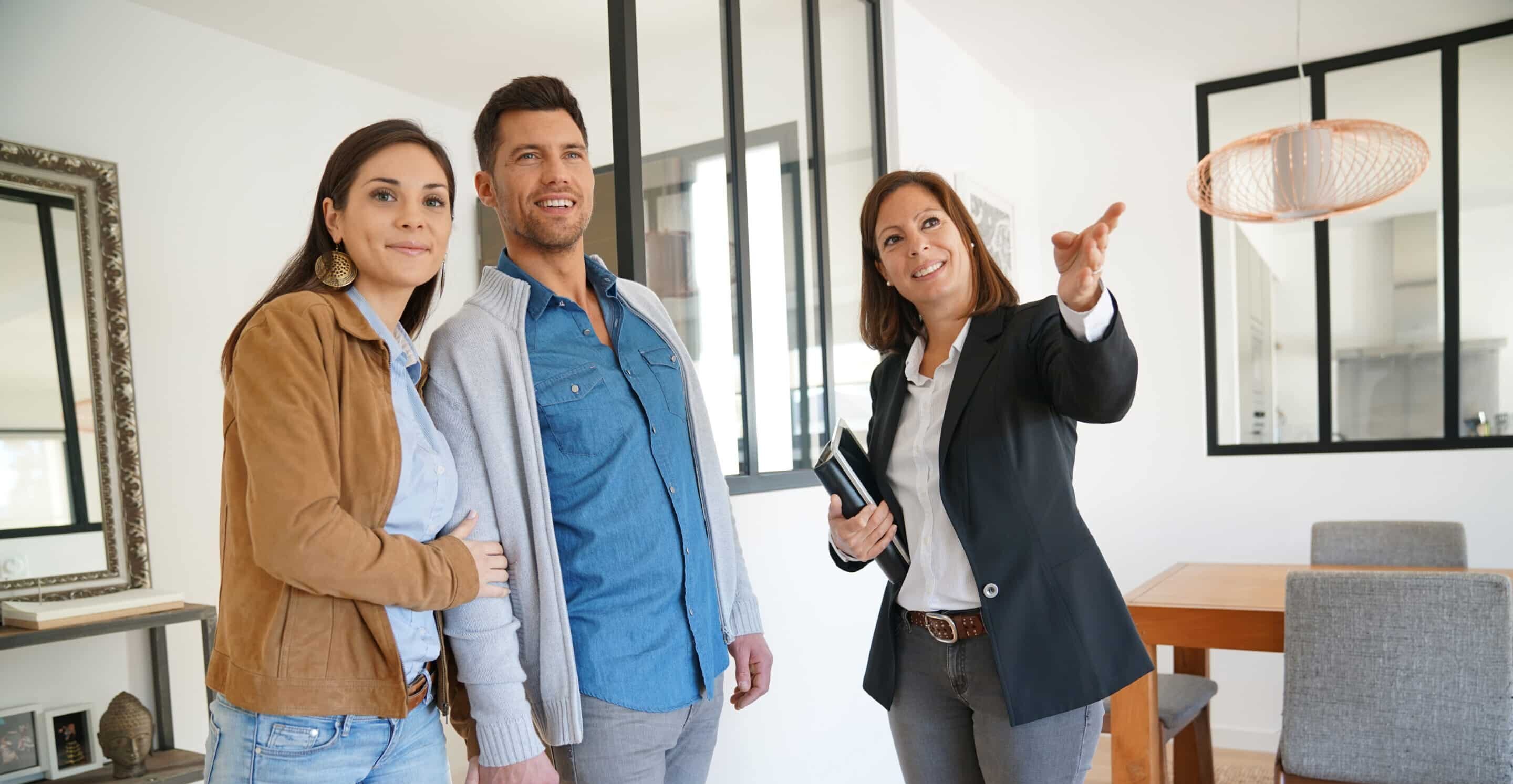 Couple with real-estate agent