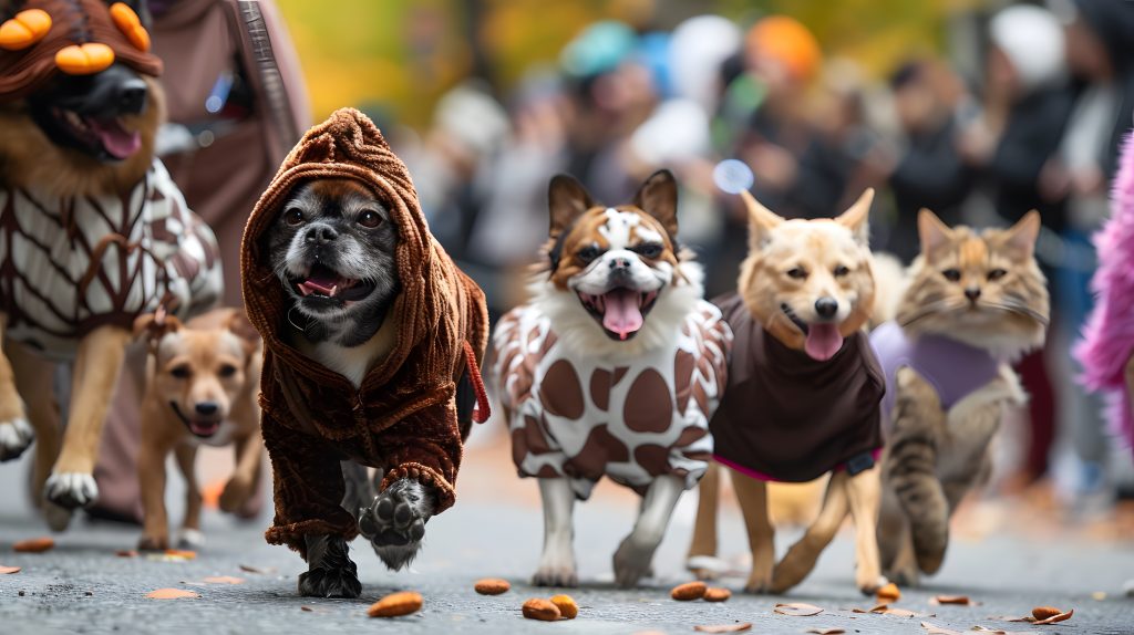 Halloween pet parade in a New York City Suburb