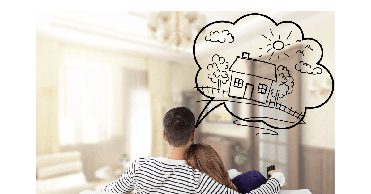 Couple dreaming of their new home Couple dreaming of their new home