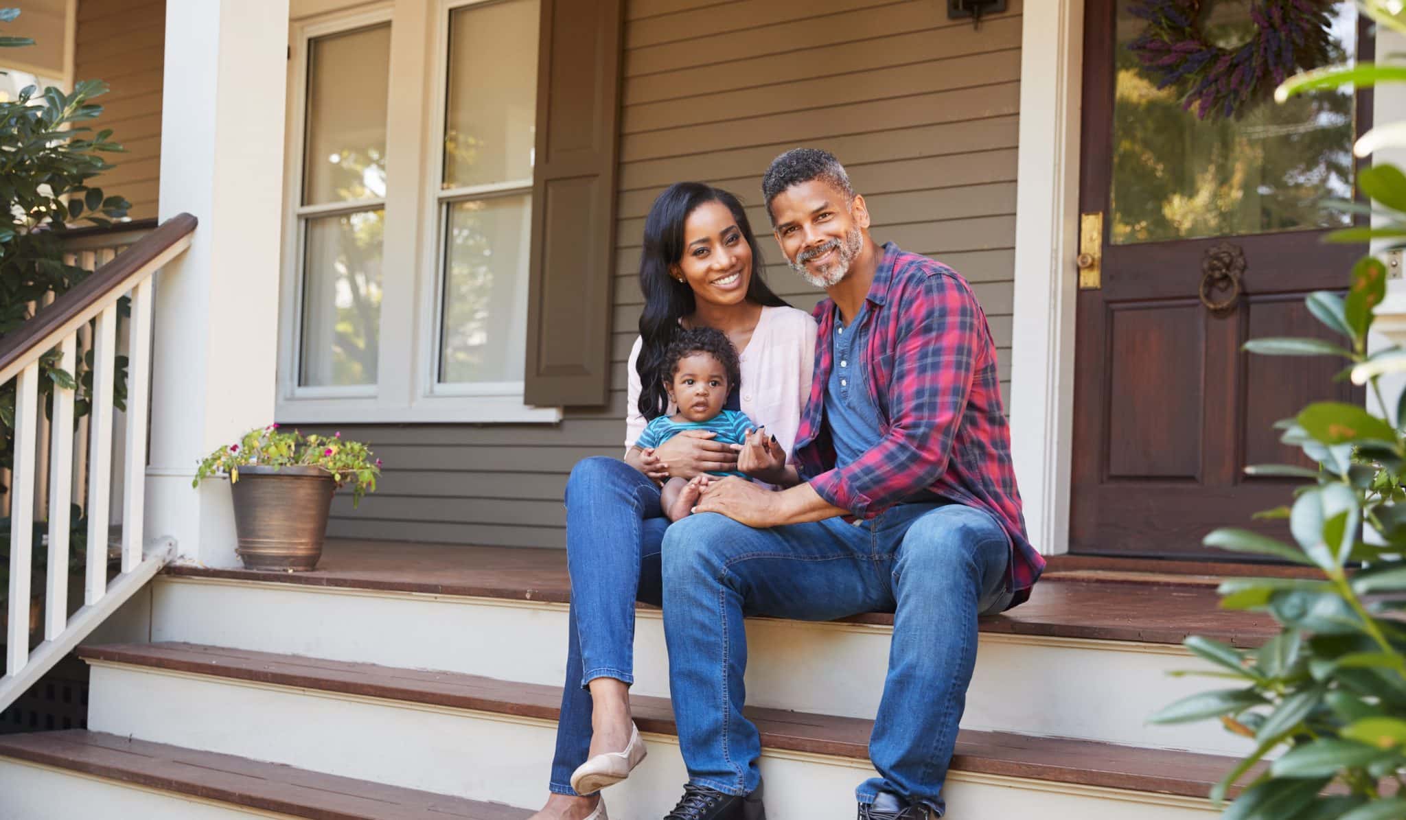 Happy family in new house Happy family in new house