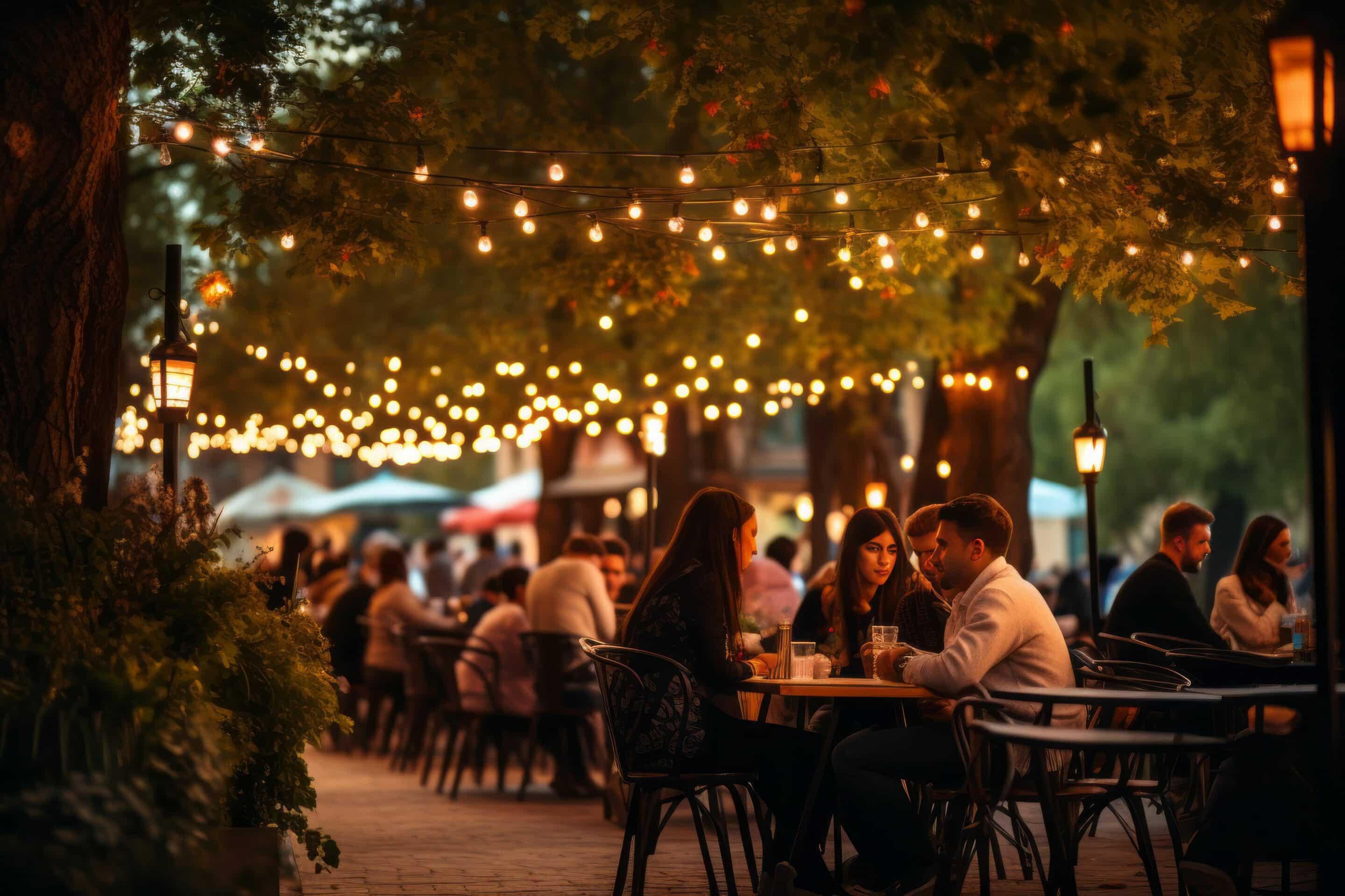 People having dinner in New York suburbs